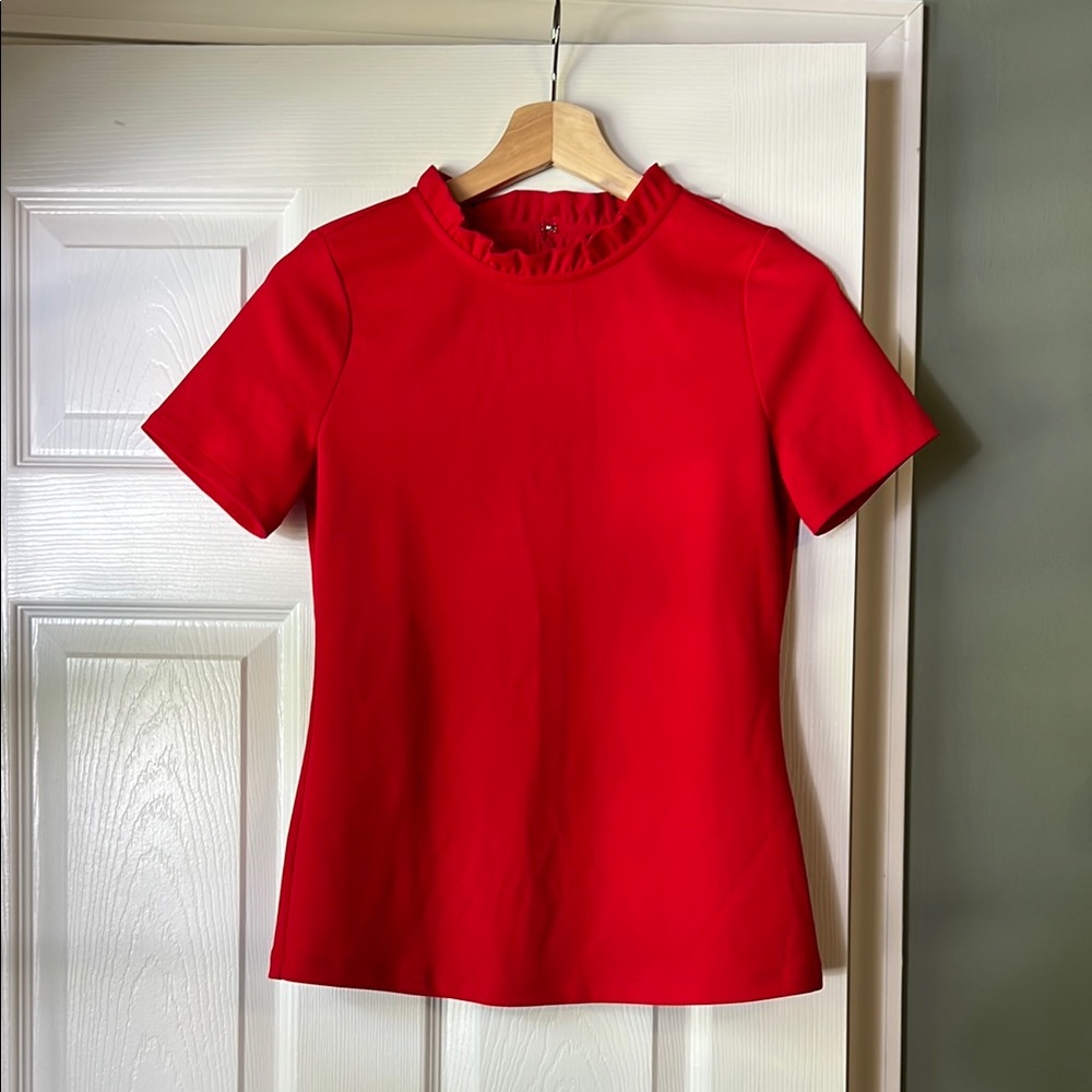 Ann Taylor Ruffle-Neck Blouse